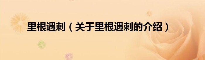 里根遇刺（关于里根遇刺的介绍）