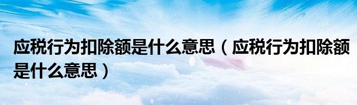 应税行为扣除额是什么意思（应税行为扣除额是什么意思）