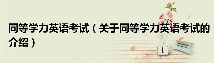 同等学力英语考试（关于同等学力英语考试的介绍）