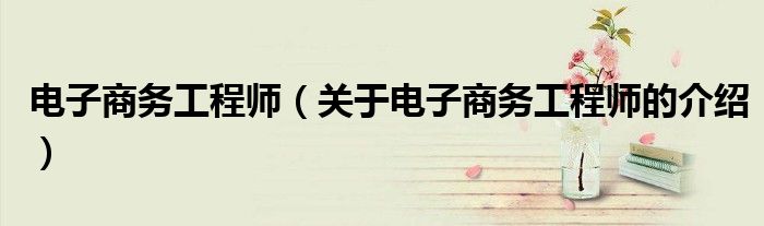 电子商务工程师（关于电子商务工程师的介绍）