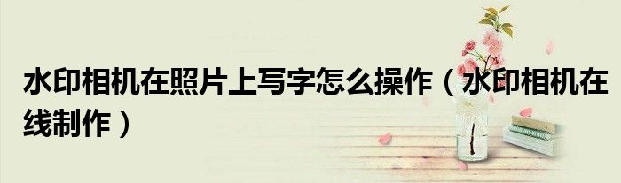 水印相机在照片上写字怎么操作（水印相机在线制作）