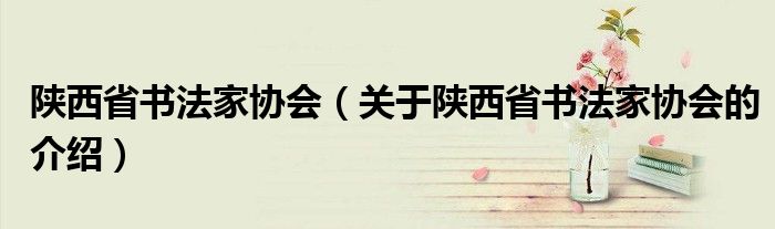 陕西省书法家协会（关于陕西省书法家协会的介绍）