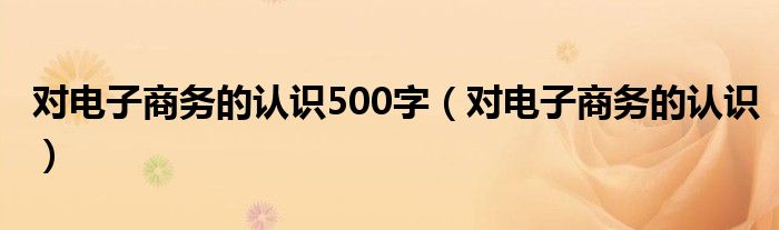 对电子商务的认识500字（对电子商务的认识）