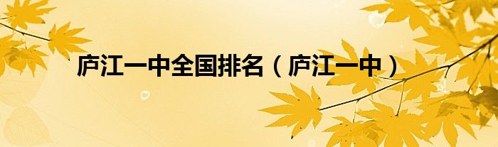 庐江一中全国排名（庐江一中）