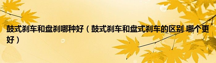 鼓式刹车和盘刹哪种好（鼓式刹车和盘式刹车的区别 哪个更好）