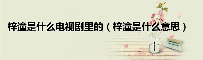梓潼是什么电视剧里的（梓潼是什么意思）