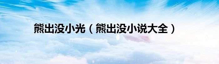 熊出没小光（熊出没小说大全）