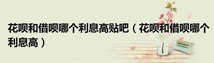 花呗和借呗哪个利息高贴吧（花呗和借呗哪个利息高）