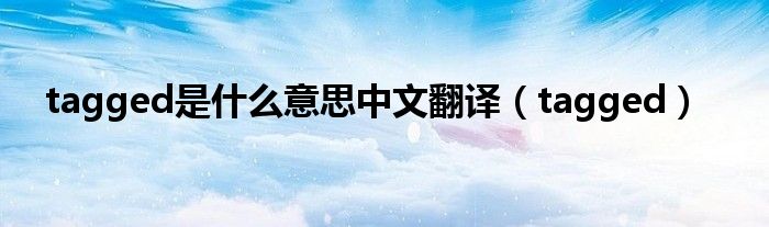 tagged是什么意思中文翻译（tagged）
