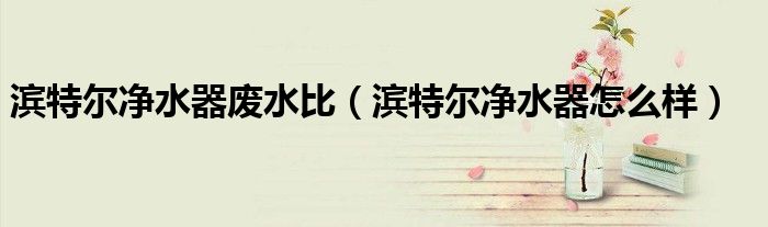 滨特尔净水器废水比（滨特尔净水器怎么样）