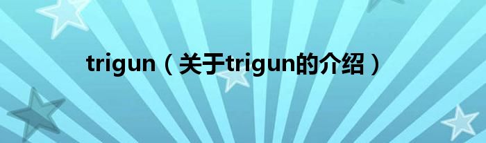 trigun（关于trigun的介绍）