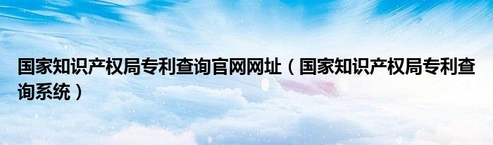 国家知识产权局专利查询官网网址（国家知识产权局专利查询系统）