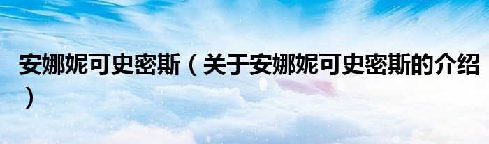 安娜妮可史密斯（关于安娜妮可史密斯的介绍）