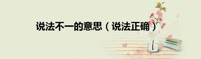 说法不一的意思（说法正确）