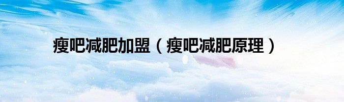 瘦吧减肥加盟（瘦吧减肥原理）
