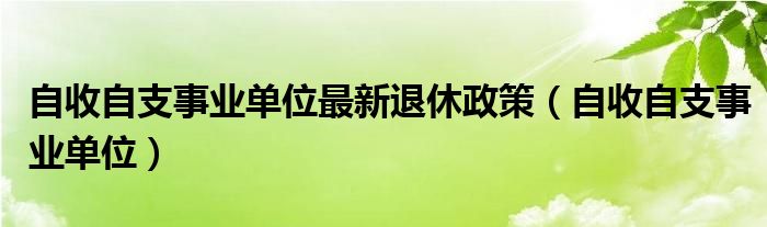 自收自支事业单位最新退休政策（自收自支事业单位）
