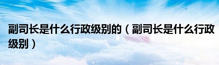 副司长是什么行政级别的（副司长是什么行政级别）