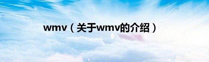 wmv（关于wmv的介绍）