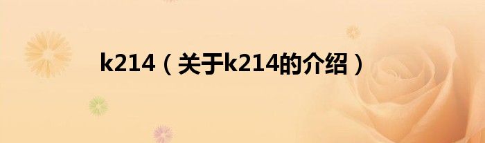 k214（关于k214的介绍）