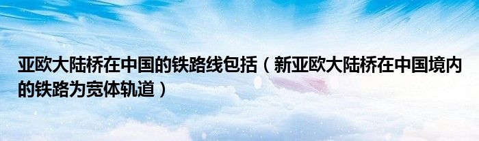 亚欧大陆桥在中国的铁路线包括（新亚欧大陆桥在中国境内的铁路为宽体轨道）