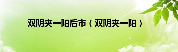 双阴夹一阳后市（双阴夹一阳）