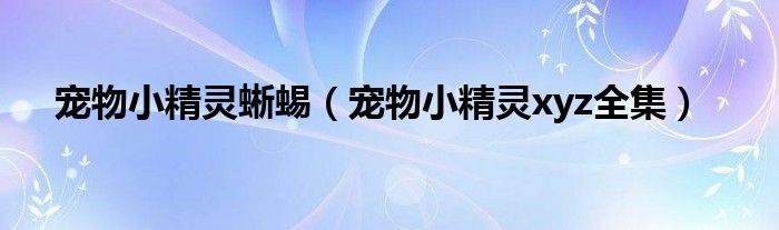 宠物小精灵蜥蜴（宠物小精灵xyz全集）