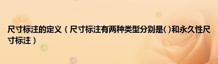 尺寸标注的定义（尺寸标注有两种类型分别是( )和永久性尺寸标注）