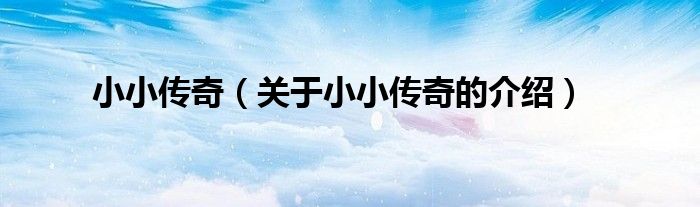 小小传奇（关于小小传奇的介绍）