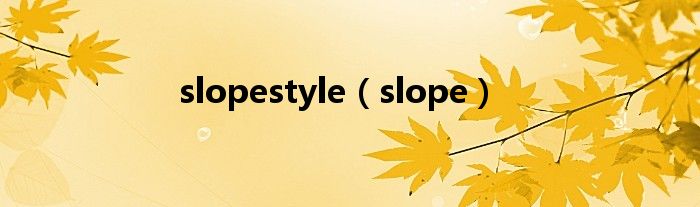 slopestyle（slope）