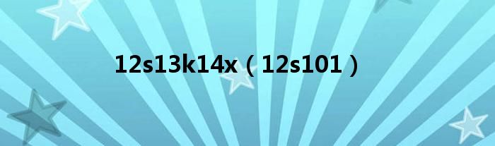 12s13k14x（12s101）