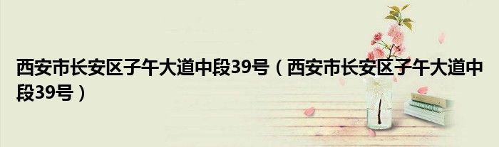 西安市长安区子午大道中段39号（西安市长安区子午大道中段39号）