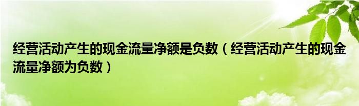 经营活动产生的现金流量净额是负数（经营活动产生的现金流量净额为负数）