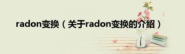 radon变换（关于radon变换的介绍）