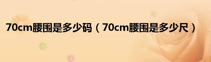 70cm腰围是多少码（70cm腰围是多少尺）