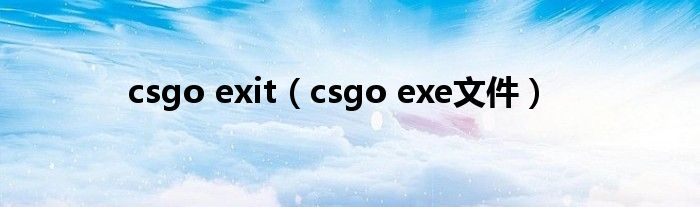 csgo exit（csgo exe文件）
