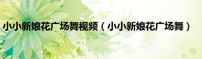 小小新娘花广场舞视频（小小新娘花广场舞）