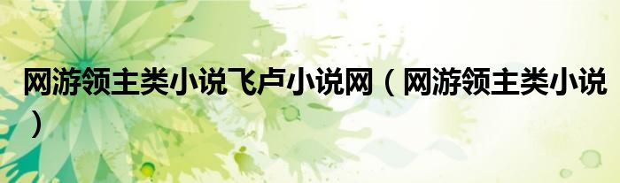 网游领主类小说飞卢小说网（网游领主类小说）