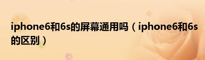 iphone6和6s的屏幕通用吗（iphone6和6s的区别）