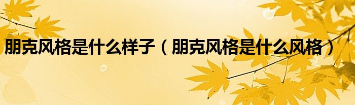 朋克风格是什么样子（朋克风格是什么风格）