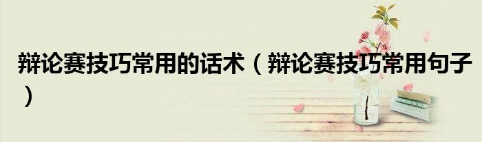 辩论赛技巧常用的话术（辩论赛技巧常用句子）