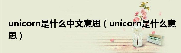 unicorn是什么中文意思（unicorn是什么意思）