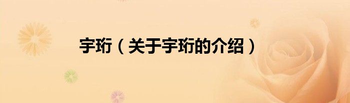 宇珩（关于宇珩的介绍）