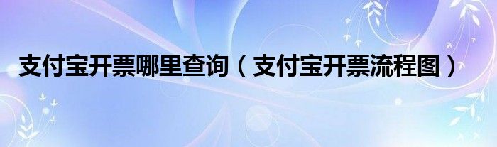 支付宝开票哪里查询（支付宝开票流程图）