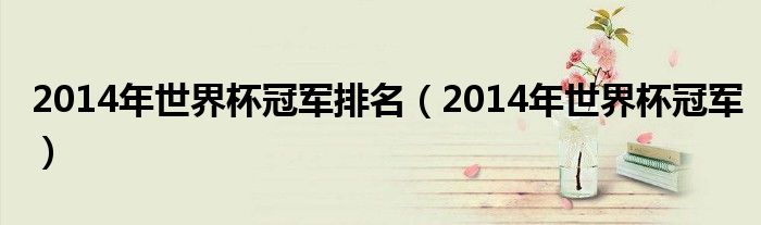 2014年世界杯冠军排名（2014年世界杯冠军）