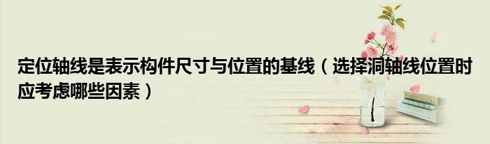 定位轴线是表示构件尺寸与位置的基线（选择洞轴线位置时应考虑哪些因素）