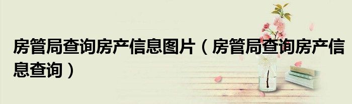 房管局查询房产信息图片（房管局查询房产信息查询）