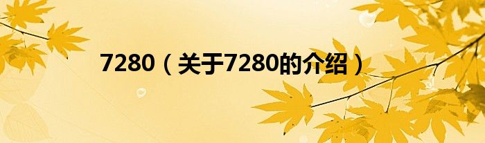 7280（关于7280的介绍）