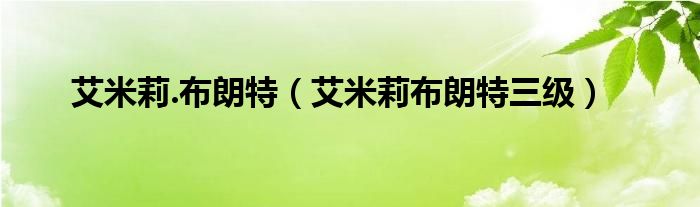 艾米莉.布朗特（艾米莉布朗特三级）