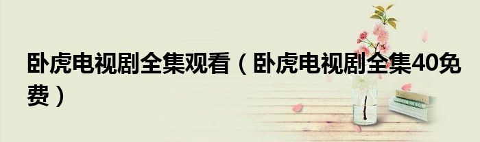 卧虎电视剧全集观看（卧虎电视剧全集40免费）