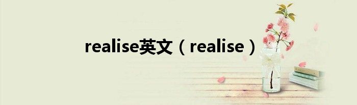 realise英文（realise）
